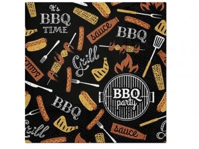 Organic napkins "BBQ Party black"