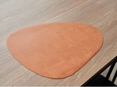 Dual-sided leather placemat brown/orange 1