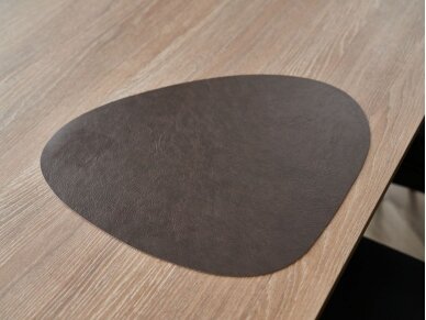 Dual-sided leather placemat dark brown/black 1