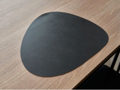 Dual-sided leather placemat dark brown/black 2