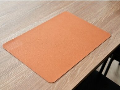 Dual-sided leather placemat black/caramel 2