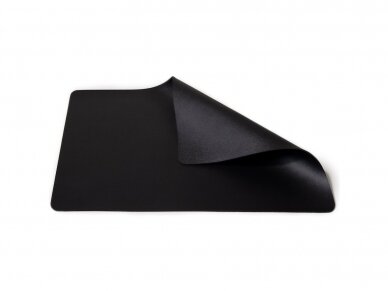 Dual-sided leather placemat black