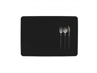 Dual-sided leather placemat black 1