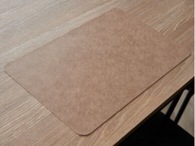 Dual-sided leather placemat brown 1