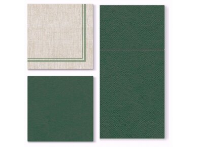 Cutlery pocket dark green, Airlaid textile 1