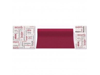 Cutlery pocket ITALIAN FOOD bordeaux, Airlaid textile 1