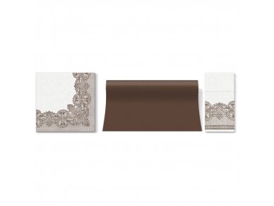 Servetėlė įrankiams ruda Airlaid, Royal Lace brown 1