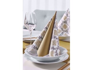 Napkins ROYAL ORNAMENT gold, Airlaid textile 3