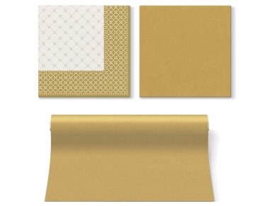 Servetėlės auksinė Airlaid, Subtle grid gold 1