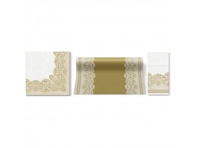 Servetėlės auksinės Airlaid, Royal Lace gold 2