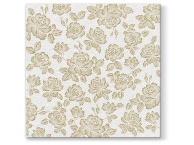 Napkins SUBTLE ROSES gold, Airlaid textile