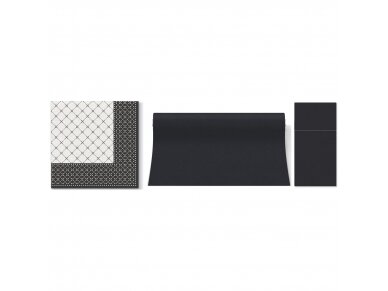 Napkins SUBTLE GRID black, Airlaid textile 2