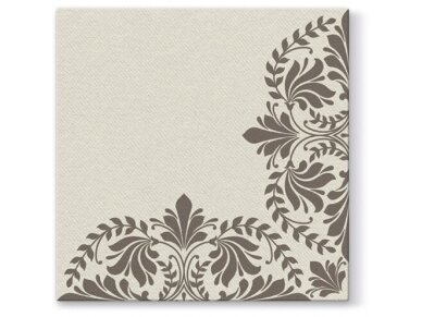 Napkins IVY MOTIVE brown, Airlaid textile