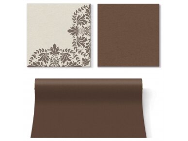 Napkins IVY MOTIVE brown, Airlaid textile 1