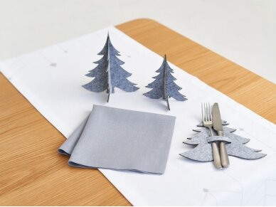 Table runner Modern Christmas tree, grey 2