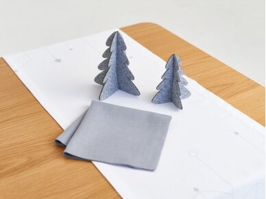 Table runner Modern Christmas tree, grey 1