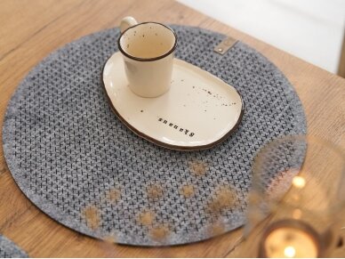 Felt  placemat round"Iksiukai" gray 2