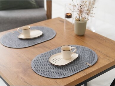 Felt oval placemat "Iksiukai" gray 1