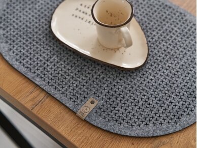 Felt oval placemat "Iksiukai" gray 2