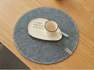 Felt placemat round "Stelle" gray