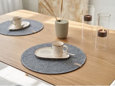 Felt placemat round "Stelle" gray 2