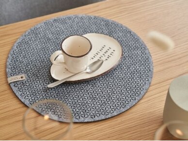 Felt placemat round "Stelle" gray 3