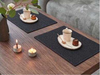 Felt placemat rectangular "Stelle" black 1