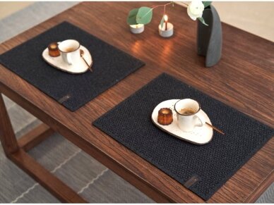 Felt placemat rectangular "Stelle" black 2